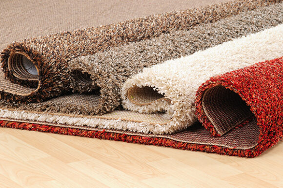 Various donor carpet remnants in assorted colors.